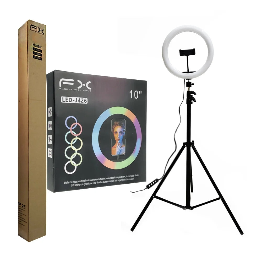 ARO DE LUZ 10" RGB CON TRIPIE FX J426